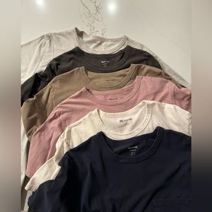 6 Madewell All Day Tee’s - various colors